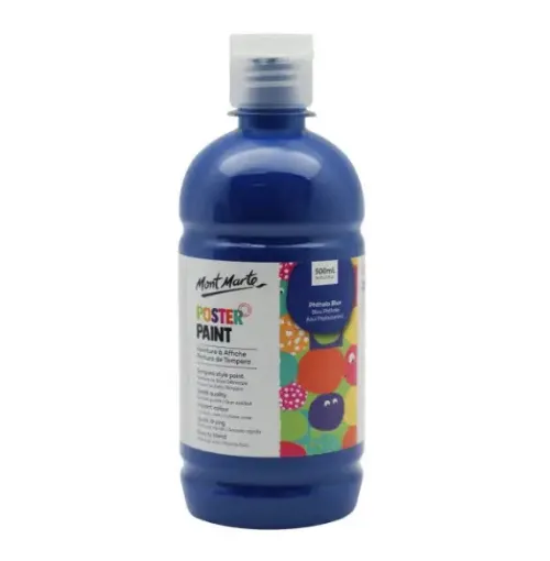 tempera poster paint secado rapido terminacion mate mont marte x500ml color azul ftalo 0