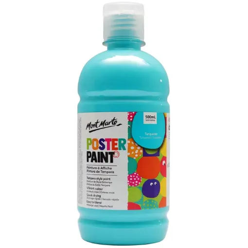 tempera poster paint secado rapido terminacion mate mont marte x500ml color turquesa 0