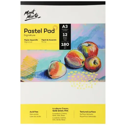 block para pintar pasteles papel libre acido 4 colores 180grs mont marte medida a3 x12 hojas 0