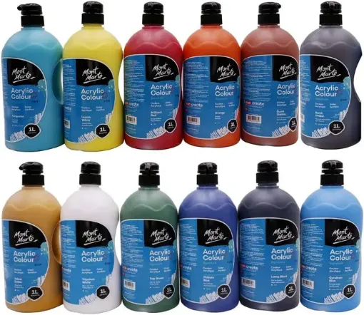 pintura acrilica secado rapido acabado semimate signature mont marte por litro variedad colores 0