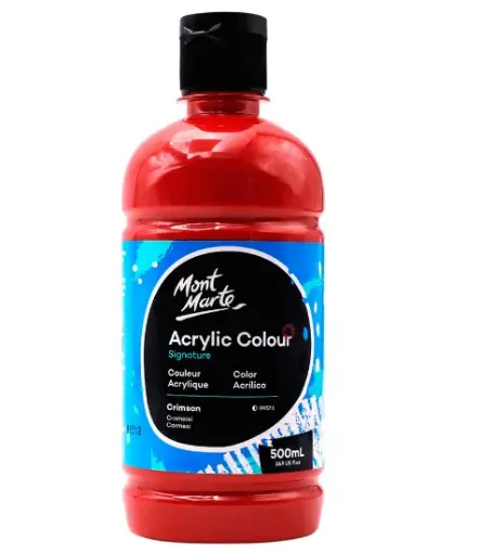 pintura acrilica secado rapido acabado semimate signature mont marte x500ml color rojo carmesi 0