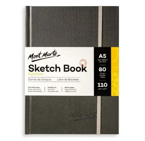 cuaderno bocetos tapa dura sketch signature mont marte papel 110grs medida a5 x160 paginas 0
