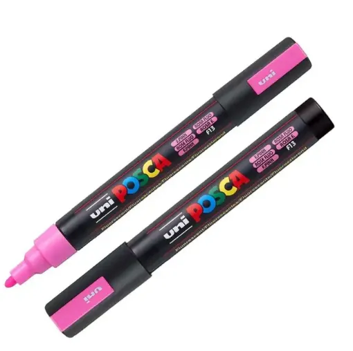marcador tinta pigmentada base agua uni posca trazo medio 1 8 2 5mm pc 5m color rosa fluo f13 0
