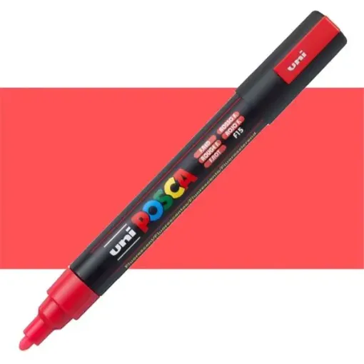 marcador tinta pigmentada base agua uni posca trazo medio 1 8 2 5mm pc 5m color rojo fluorescen 0