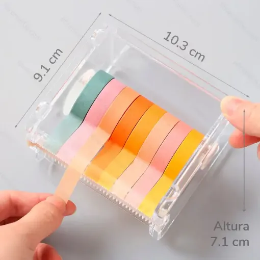 La Casa del Artesano-Set de 8 cintas adhesivas washi tape