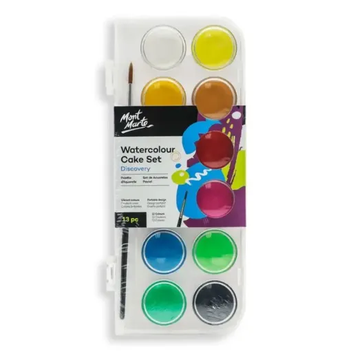 Set de acuarela con pincel y paleta x 12 colores