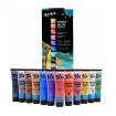 set 12 acrilicos colores metalizados 36ml signature mont marte pintura acrilica alta pigmentacion 0