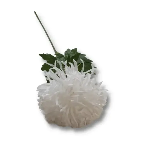 vara flores artificiales crisantemo arana 18cms vara 66cms color blanco 0