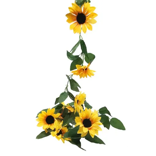 guia flores artificiales girasoles 11cms hojas 220cms 0