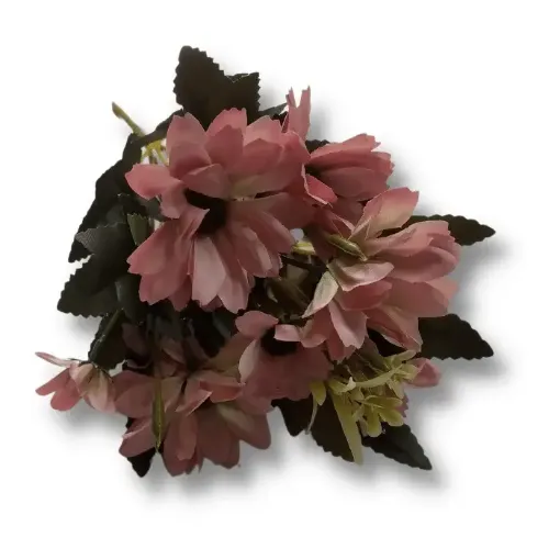 ramo margaritas artificiales seco 32cms 25 flores 3 5cms color rosado 0