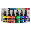 set 6 tintas acrilicas fluorescentes premium 20ml mont marte colores fluo aerografia 0