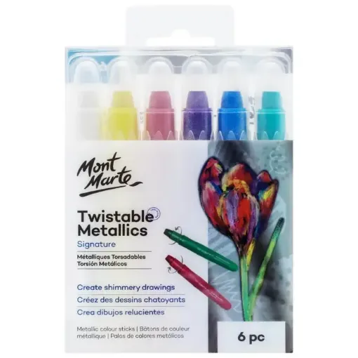 set 6 marcadores tinta acrilica punta gruesa 10mms mont marte x6 colores metalicos traslucidos 0
