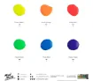 set 6 tintas acrilicas fluorescentes premium 20ml mont marte colores fluo aerografia 4