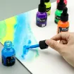 set 6 tintas acrilicas fluorescentes premium 20ml mont marte colores fluo aerografia 7