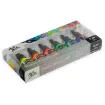 set 6 tintas acrilicas fluorescentes premium 20ml mont marte colores fluo aerografia 9