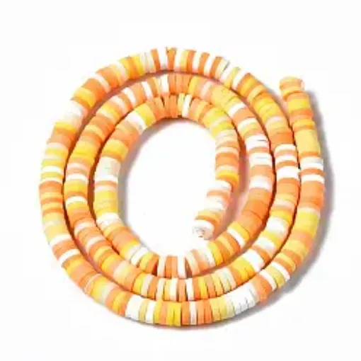 cuentas fimo arcilla polimerica forma disco 4x0 5mms en tira 40cms 400unidades combinado naranja 0