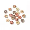 botones madera estampados 25x4mm forma circular motivo flores colores por 20 unidades 0