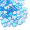 cuentas abalorios para bijouterie acrilico corazon 8x3mms x100 unidades color azul perlado 0