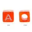 cuentas abalorios para bijouterie acrilico cubo 6mms colores letras x100 unidades surtidas 6