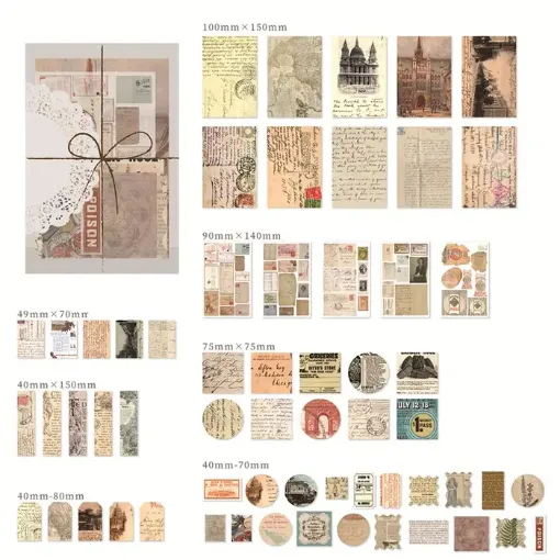 set para scrapbooking 10x15cms x83 piezas etiquetas adhesivas pvc tarjetas etc tema viajes 447b 0