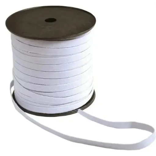 elastico plano cinta 15mm ancho color blanco rollo 10mts 0