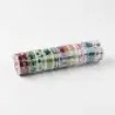 cinta adhesiva papel decorativa washi tape 15mms set x10 rollos x2 3mts modelos surtidos 3