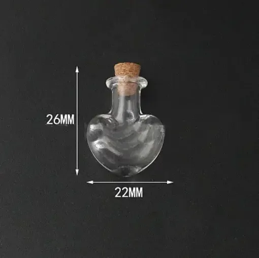 botellita vidrio mini 26x22mms tapon corcho paquete 100 unidades 0