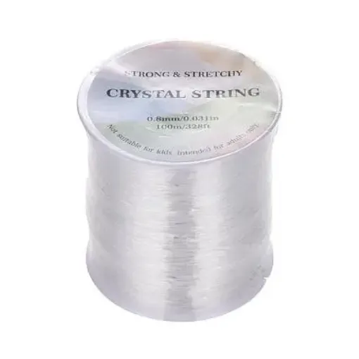tanza elastica elastizada transparente crystal string 0 8mms para bijouteri rollo 100mts 0