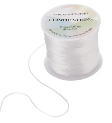 tanza elastica elastizada transparente elastic string 0 8mms espesor rollo 60mts 0