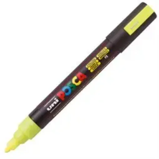 marcador tinta pigmentada base agua uni posca trazo medio 1 8 2 5mm pc 5m color amarillo fluo 0