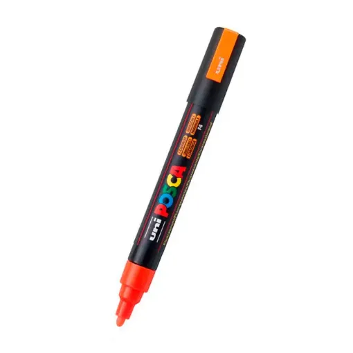marcador tinta pigmentada base agua uni posca trazo medio 1 8 2 5mm pc 5m color naranja fluo 0