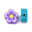 cuentas fimo arcilla polimerica forma flor dibujada 10x4mms x500 unidades multicolor 1
