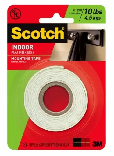 cinta para montaje interior doble faz indoor scotch 3m 25 4mms rollo 1 40mt 0