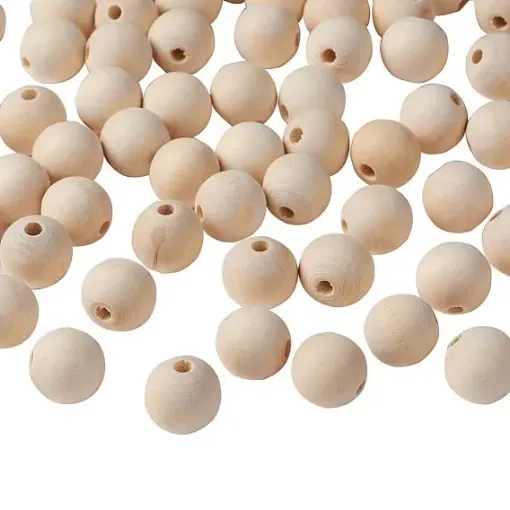 cuentas madera natural redondas agujero 20mms x500 unidades aprox 0
