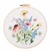 kit bordado iniciacion circular 20cms hilos patron motivo floral no 004a 0