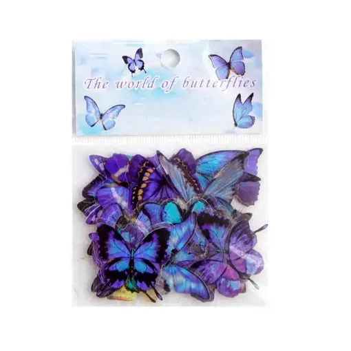 apliques pegatinas adhesivas impermeables mariposas 20 50mms set x40 azules 0