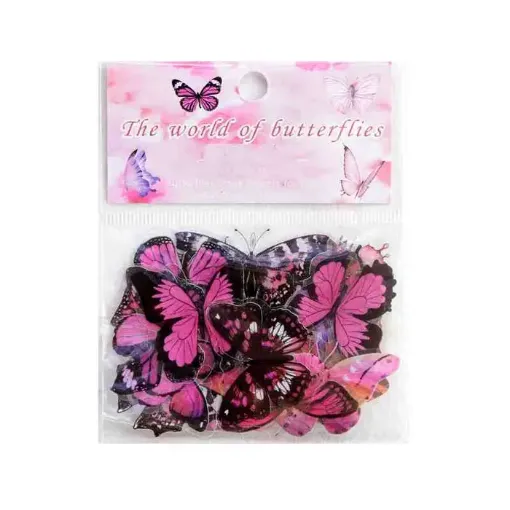 apliques pegatinas adhesivas impermeables mariposas 20 50mms set x40 rosadas 0