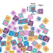 cuentas fimo arcilla polimerica forma cuadrada 10x0 5mms flores colores caja x100 unidades 2