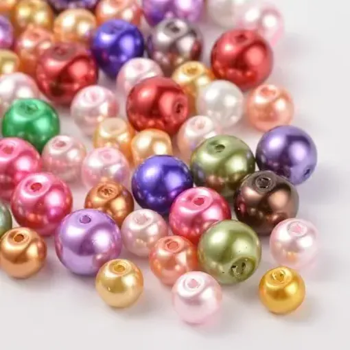 perlas imitacion vidrio 6 8mms x100 unidades multicolor 0