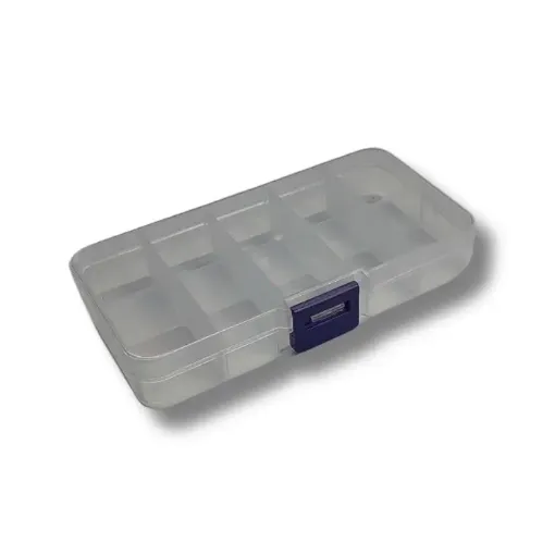 organizador contenedor plastico multifuncion caja 10 divisiones pastillero 12 5x6 5x2cms 0