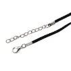 cordon tiento gamuza sintetica 2mms 50cms cadena broche por 10 unidades color negro 1
