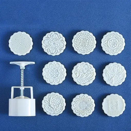 prensa eyector 10 moldes sellos plastico 65mms para masa galletas forma flor x10 modelos 0