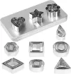 set 30 cortantes mini acero inoxidable para masas x9 formas geometricas x3 medidas caja metalica 0