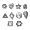 set 30 cortantes mini acero inoxidable para masas x9 formas geometricas x3 medidas caja metalica 1