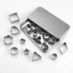 set 27 cortantes mini acero inoxidable para masas x9 formas geometricas x3 medidas caja metalica 6