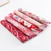 set 5 telas para patchwork 100 algodon 25x20cms x5 motivos varios rosados 0