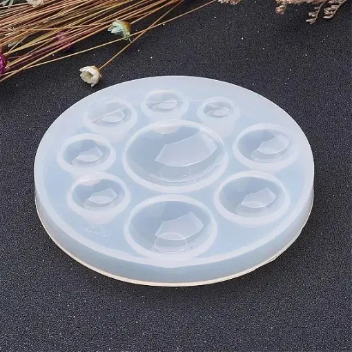 molde silicona para resina epoxi 8x8cms modelo joyas circulares x9 0