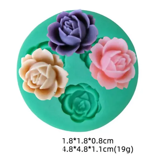 molde silicona grado alimenticio para chocolate porcelana resina 45x45x11mms flores mini rosas x3 0