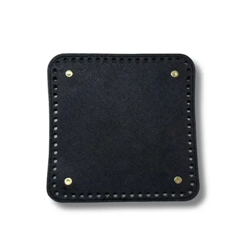 base fondo cuero ecologico para bolso cartera crochet 18x18cms por unidad color negro 0