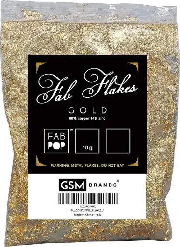 pan oro hoja para laminar folha escamas copos metal flakes bolsa 10grs color oro gold 0